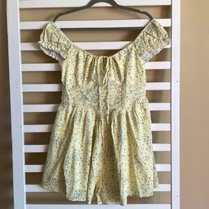 Princess Polly Ruched Waist Off the Shoulder Floral Mini Dress Romper NWT